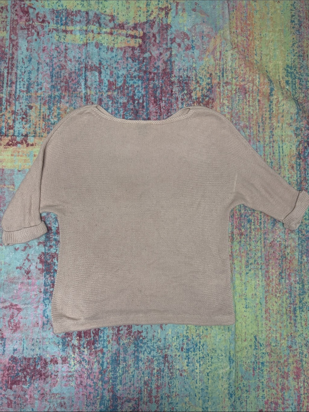 H&M Light Taupe Boxy Boatneck Knit Sweater